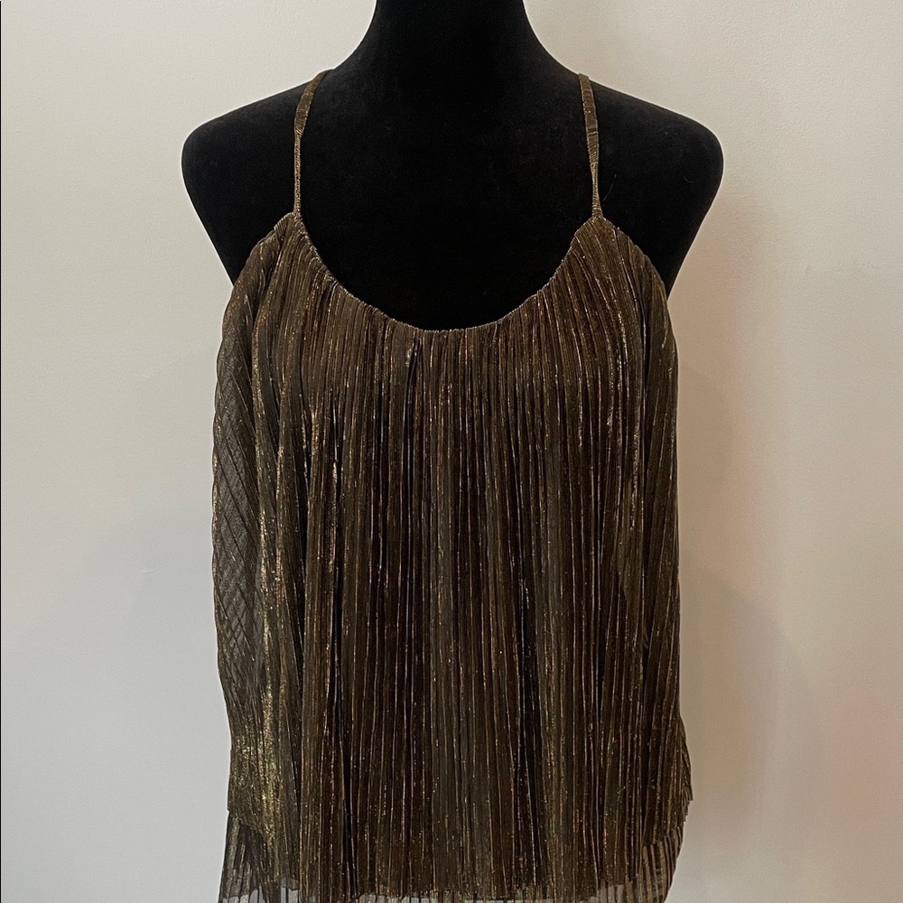 Elegant Gold on black Fringe Women's Top